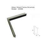 Silver Solid Wood Frame Detailed Close-up of silver solid wood frame structure for Modigliani reproduction, featuring metallic coating and moisture-resistant finish.