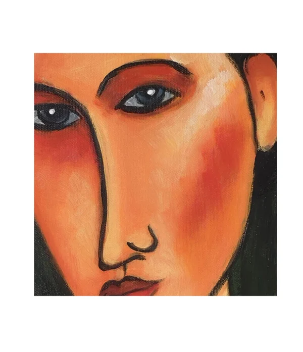 Close-Up of Young Girl with blue eyes Painting Brushwork - Museum-Level Recreation Accuracy