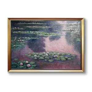 Custom Monet Water Lilies Nymphéas 1905 Oil Painting Replica in Gold Frame(2550G) | Museum-Quality Hand-Painted Art