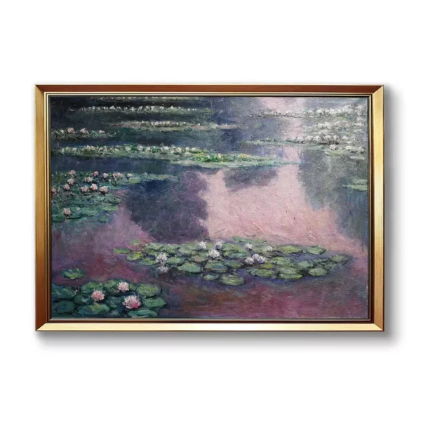 Custom Monet Water Lilies Nymphéas 1905 Oil Painting Replica in Gold Frame(2550G) | Museum-Quality Hand-Painted Art