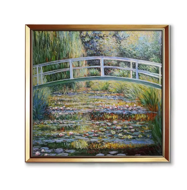 Custom Monet The Water-Lily Pond Oil Painting Replica in Gold Frame (2550G) - Hand-Painted Museum-Quality Artwork