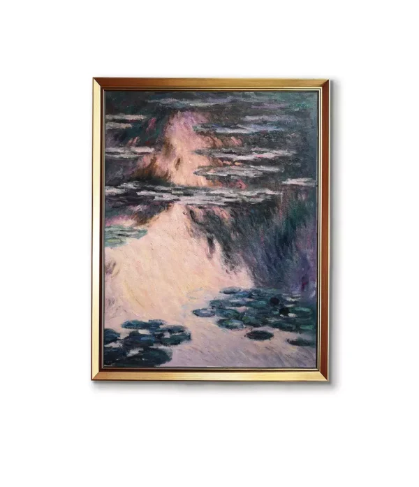 Custom Monet The Water Lilies，Nymphéas 1907 Oil Painting Replica in Gold Frame (2550G) - Hand-Painted Museum-Quality Artwork