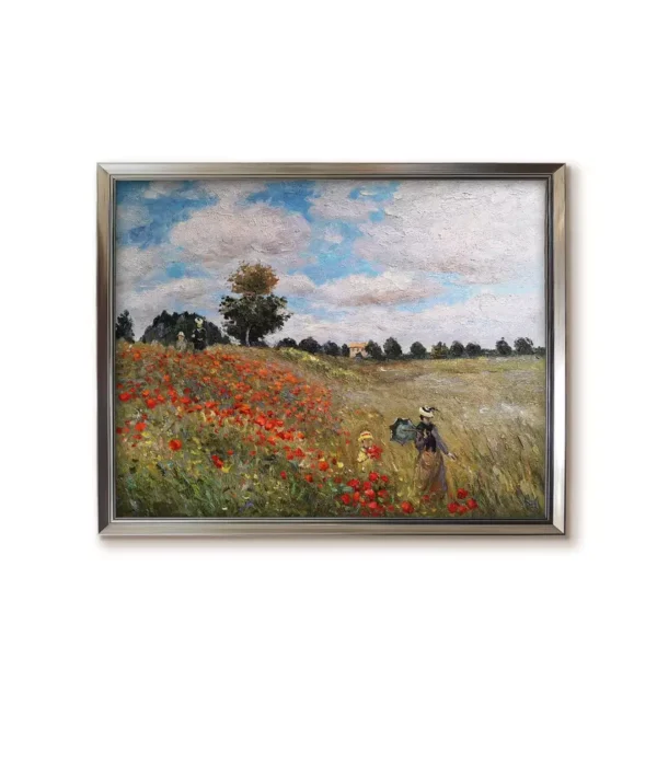 Silver framed(2550S) Monet oil painting replica - Poppy Field in Argenteuil canvas art