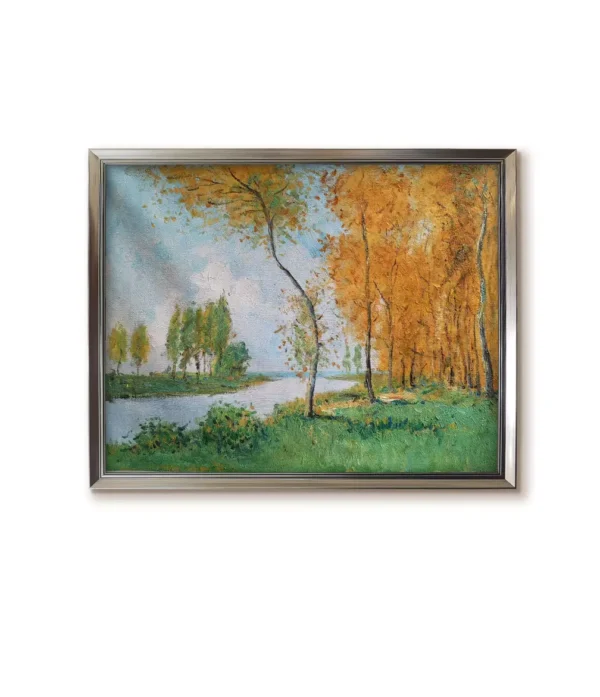Silver framed(2550S) Monet The Spring in Argentuil hand-painted oil reproduction wall art