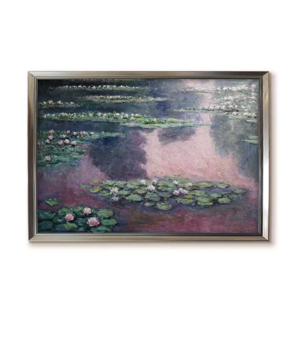 Silver Framed(2550S) Monet Water Lilies Nymphéas 1905 Oil Painting Replica | Custom Impressionist Art
