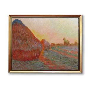 Claude Monet's Graynsta, Haystacks oil painting reproduction in ornate gold frame-2550G