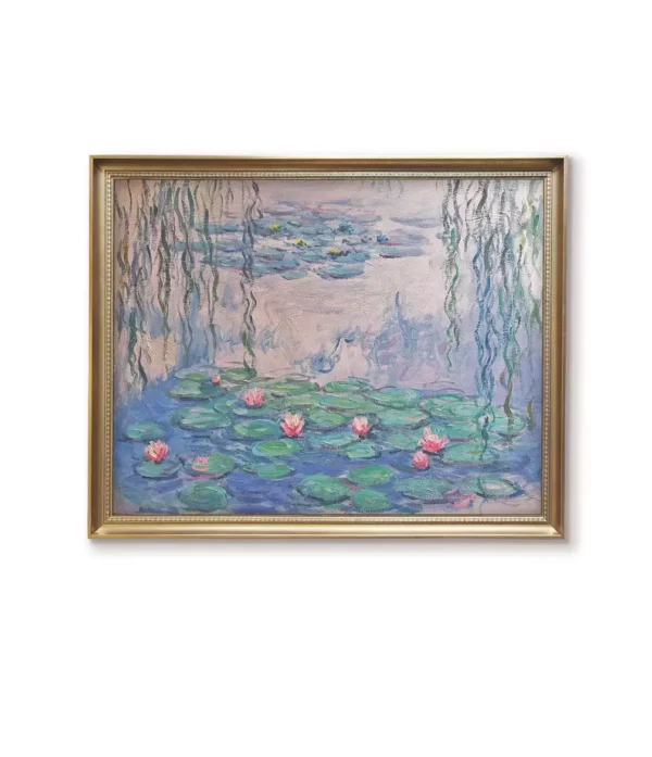 Claude Monet Water Lilies Nymphéas oil painting reproduction framed in museum-style in elegant gold frame(4032G) - hand-painted oil replica