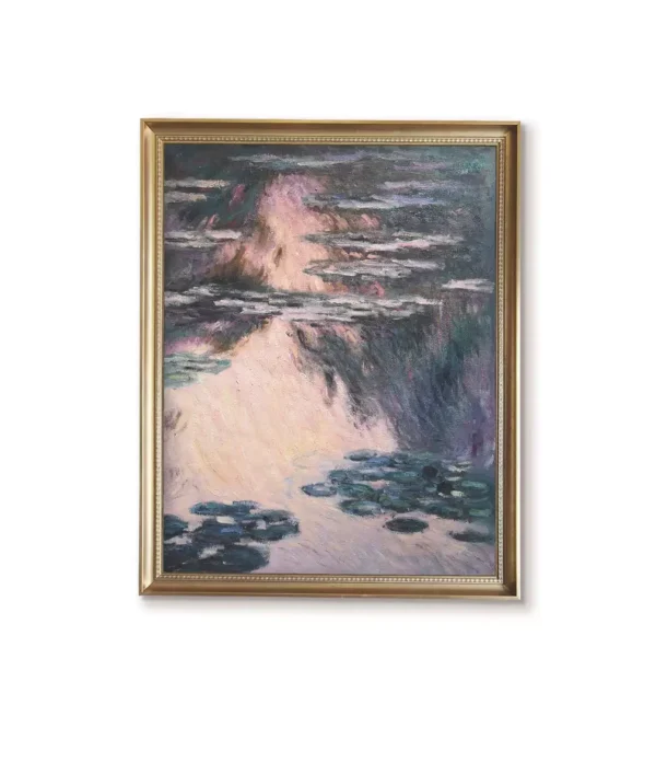Custom Monet The Water Lilies，Nymphéas 1907 Oil Painting Replica in Gold Frame(4032G) - Hand-Painted Museum-Quality Artwork