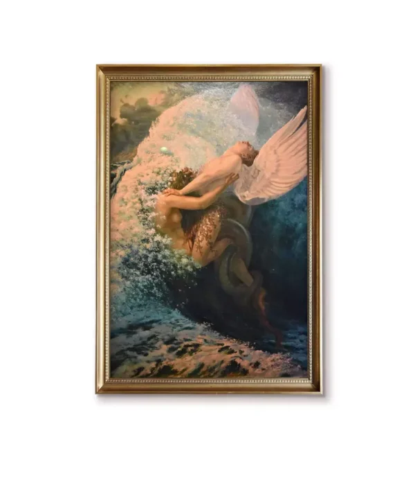 Carlos Schwabe Spleen and Ideal 1907 oil painting reproduction in gold gallery frame-4032G