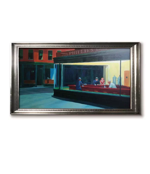 Modern brushed wood frame-4032S for Hopper Nighthawks art reproduction