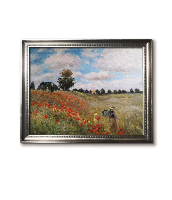 Silver framed(4032S) Monet oil painting replica - Poppy Field in Argenteuil canvas art