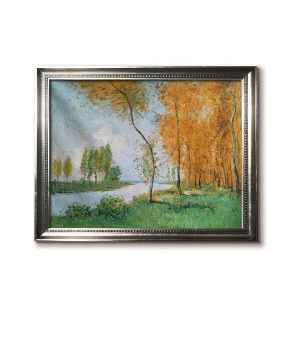 Silver framed(4032S) Monet The Spring in Argentuil hand-painted oil reproduction wall art