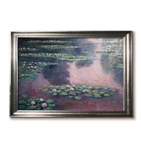 Silver Framed(4032S) Monet Water Lilies Nymphéas 1905 Oil Painting Replica | Custom Impressionist Art