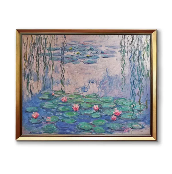 Claude Monet Water Lilies Nymphéas oil painting reproduction framed in museum-style in elegant gold frame(2550gG) - hand-painted oil replica