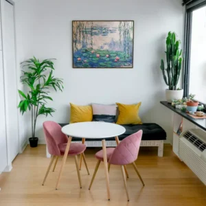 Claude Monet painting reproduction in living room decor - Water Lilies canvas art