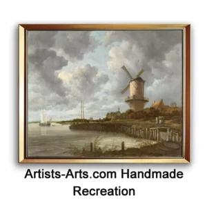 Hand-painted oil reproduction of Ruisdael's Windmill at Wijk bij Duurstede - Custom museum-quality artwork