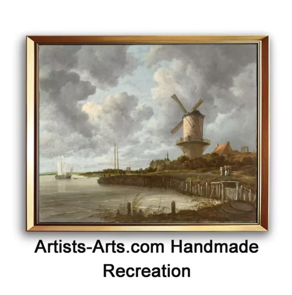 Hand-painted oil reproduction of Ruisdael's Windmill at Wijk bij Duurstede - Custom museum-quality artwork