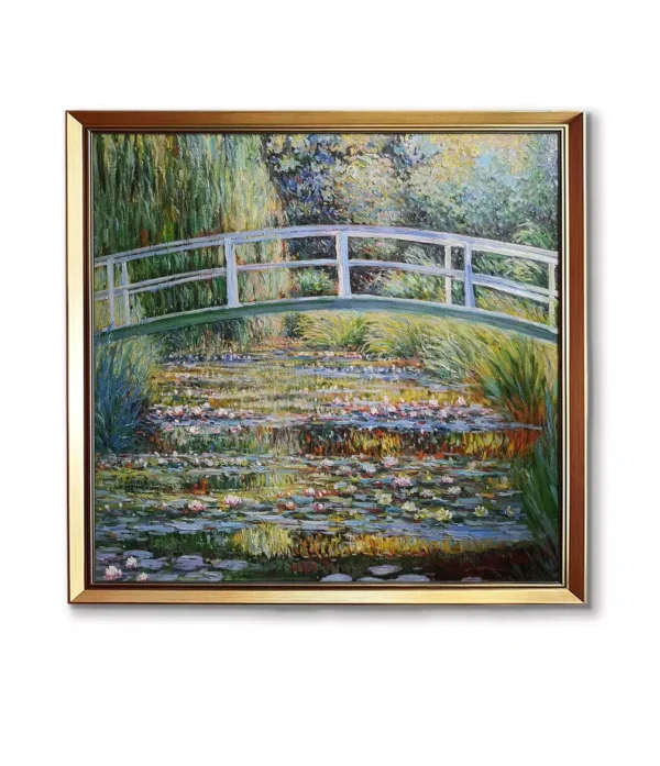 Custom Monet Water-Lily Pond Oil Painting Replica in Gold Frame(2550G)