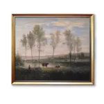 Camille Corot Souvenir Amiens Oil Painting Reproduction in Gold Frame (2550G)| Custom Museum-Quality Ar