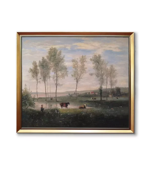 Camille Corot Souvenir Amiens Oil Painting Reproduction in Gold Frame (2550G)| Custom Museum-Quality Ar