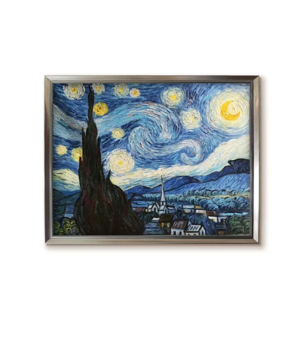 Silver Framed(2550S) Van Gogh Starry Night Art Reproduction - Modern Wall Decor