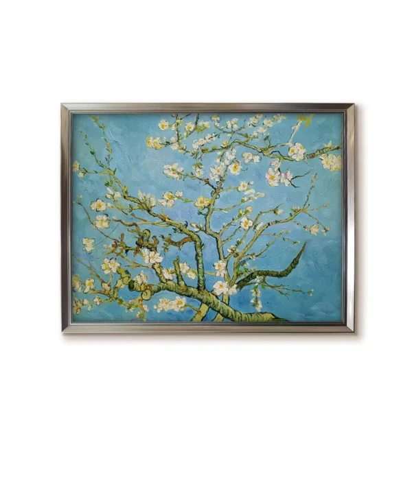 Van Gogh Almond Blossom art reproduction in silver frame(2550S) - custom oil painting replica