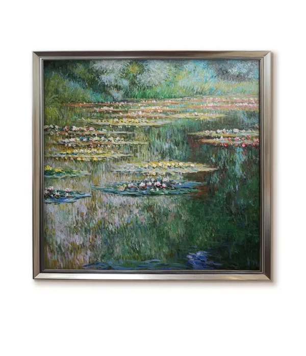Modern silver framed (2550S) Monet Le Bassin des Nympheas hand-painted replica