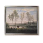 Modern Silver Framed (2550S) Souvenir Amiens Art Replica | Affordable Corot Painting Reproduction