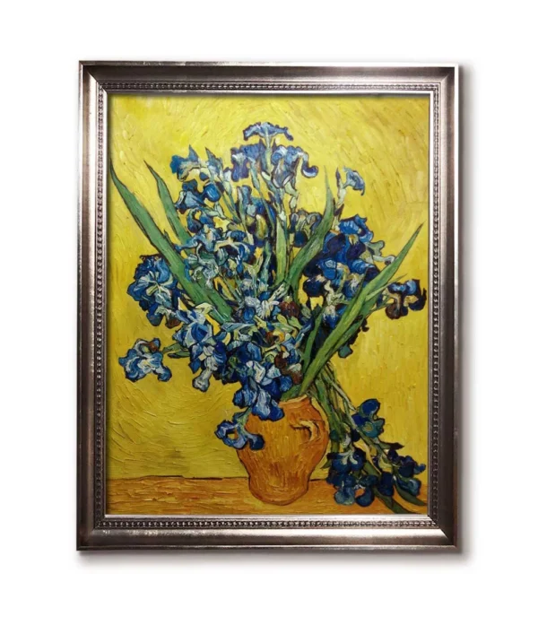 Gallery-ready framed Van Gogh Irises oil painting reproduction with quality gurantee.