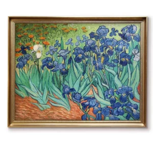 Gallery-ready framed Van Gogh Irises reproduction with water-proof package