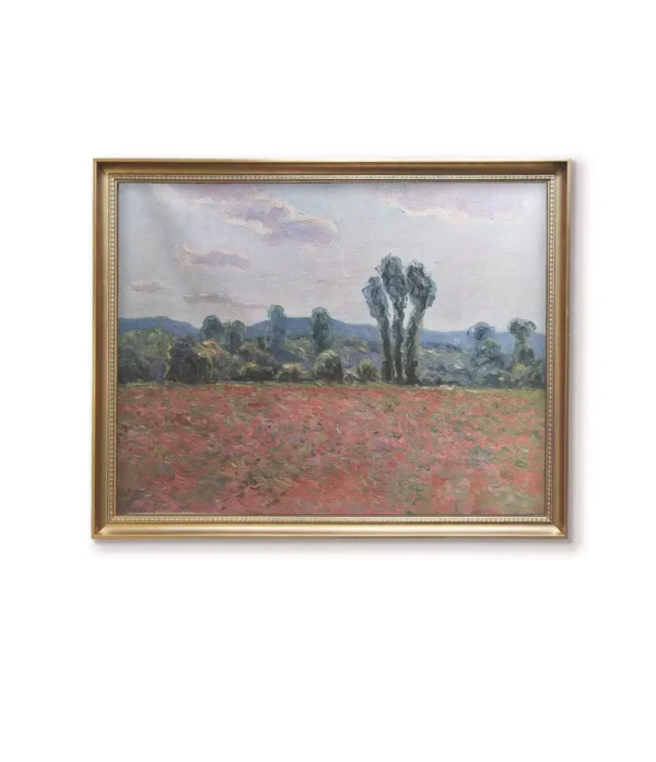Claude Monet Poppy Field 1890 oil painting reproduction in elegant gold frame(4032G)