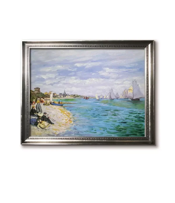 Modern silver framed (4032G) Monet Regatta at Sainte-Adresse art reproduction