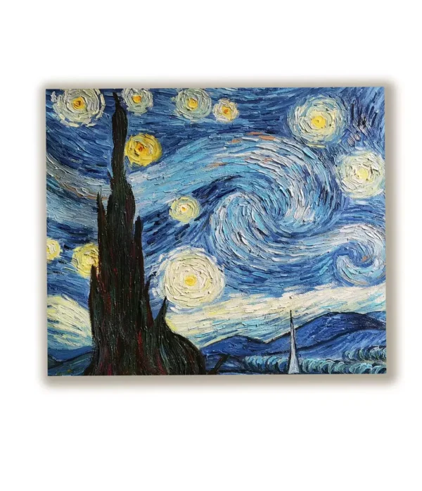 Van Gogh Starry Night Brushstroke Detail - Authentic Oil Reproduction