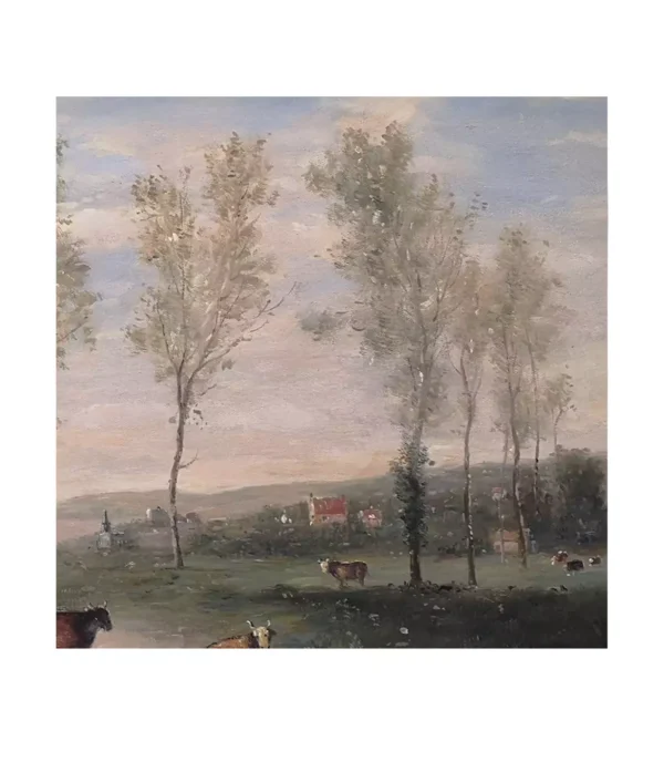 Close-Up Brushstrokes of Corot Souvenir Amiens Reproduction | Museum-Quality Texture