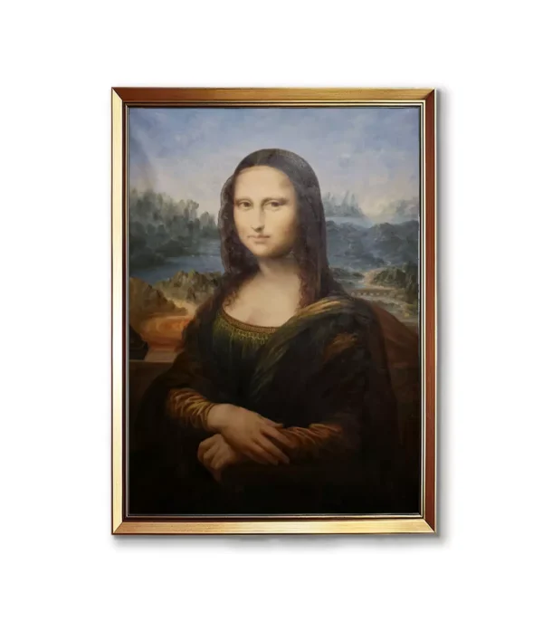 Mona Lisa oil painting reproduction in custom gold frame(2550G), hand-painted museum-quality replica
