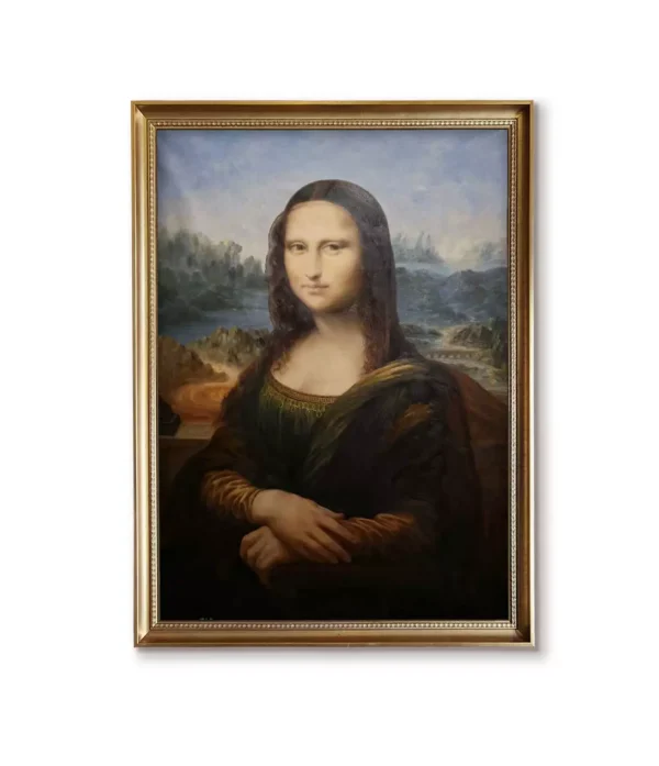 Mona Lisa oil painting reproduction in custom gold frame(4032G), hand-painted museum-quality replica