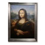 "Affordable framed Mona Lisa art print in contemporary silver frame(4032S)