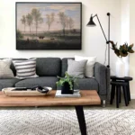 Souvenir Amiens Oil Painting in Living Room Décor | Camille Corot Replica Interior Design