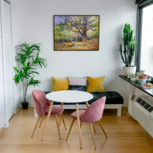 Claude Monet The Bodmer Oak Fontainebleau Forest painting reproduction in home decor setting