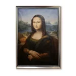 "Affordable framed Mona Lisa art print in contemporary silver frame(2550S)
