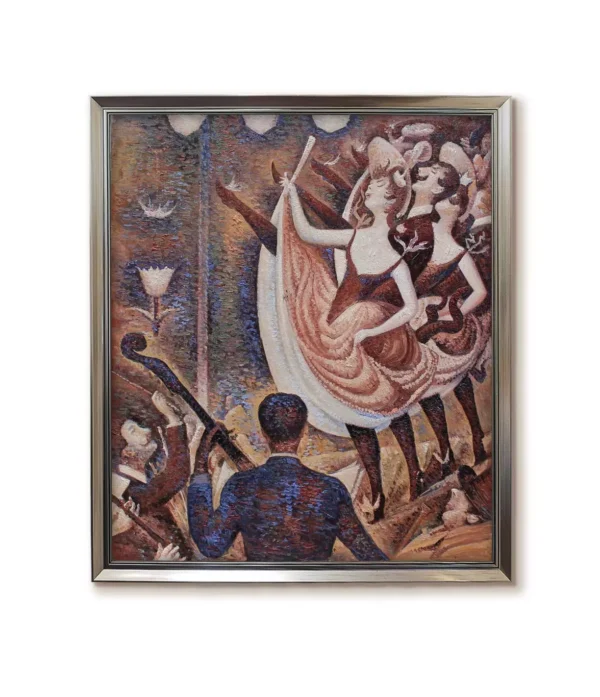 Georges Seurat Le Chahut reproduction in sleek silver frame （2550S）- custom oil painting replica
