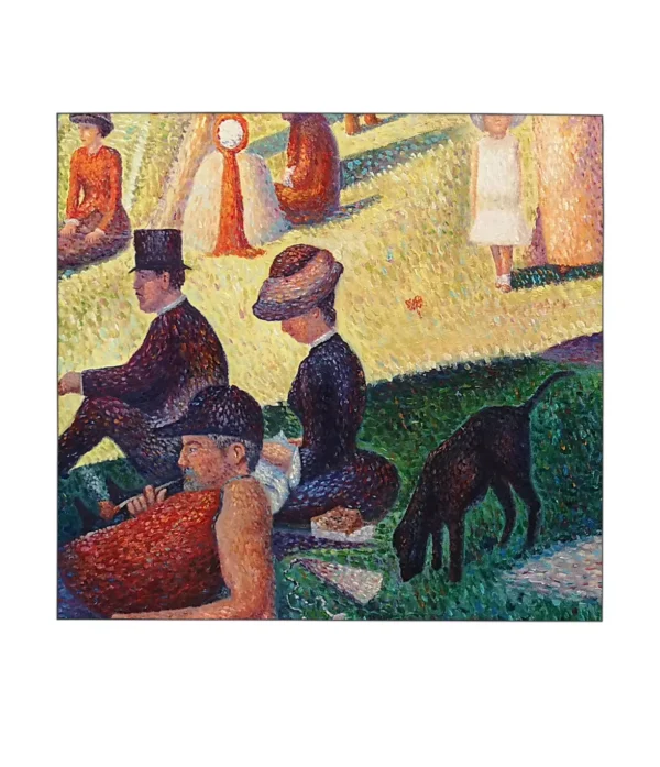 Close-up detail of Georges Seurat painting reproductions – A Sunday on La Grande Jatte replica brushstrokes