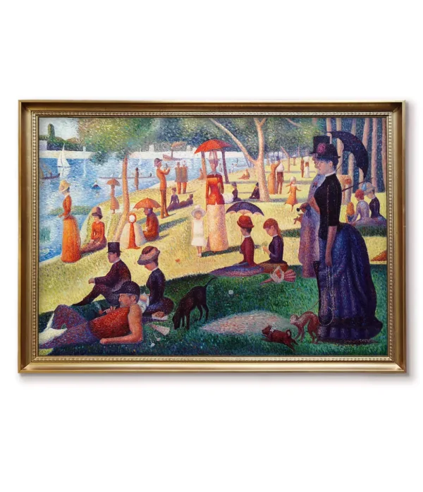 Georges Seurat painting reproductions in a luxurious gold frame(4032G) – A Sunday on La Grande Jatte replica