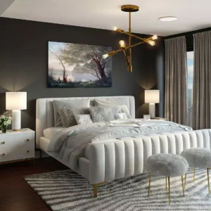 `Camille Corot oil painting reproduction in living room decor | Custom landscape art