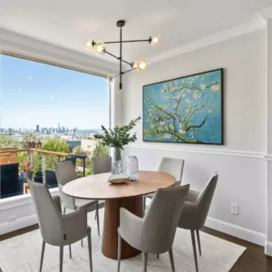 Van Gogh Almond Blossom replica in living room - museum-quality art reproduction