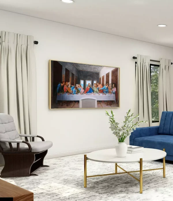 The Last Supper painting replica displayed in a elegant dining room – realistic decor inspiration