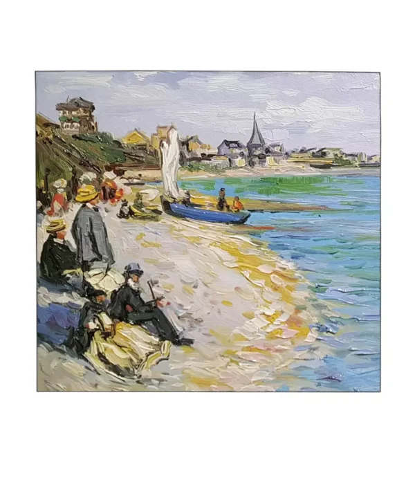 Brushstroke detail of Monet Regatta at Sainte-Adresse painting reproduction