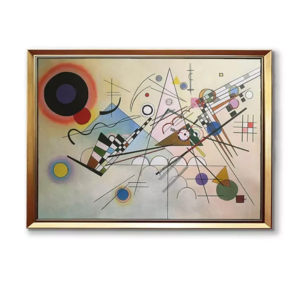 Kandinsky Composition VIII reproduction in gold frame 2550G - geometric abstract oil painting