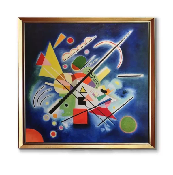 Wassily Kandinsky Blue Painting reproduction in gold frame 2550G, bold abstract colors