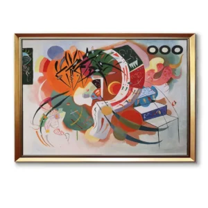 Wassily Kandinsky Dominant Curve reproduction in gold frame, abstract expressionist art